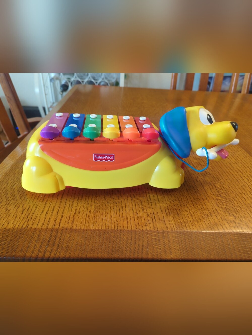 Vintage│ Fisher Price │Colorful Toddlin' Tunes Puppy With Bone │ Xylophone/Piano